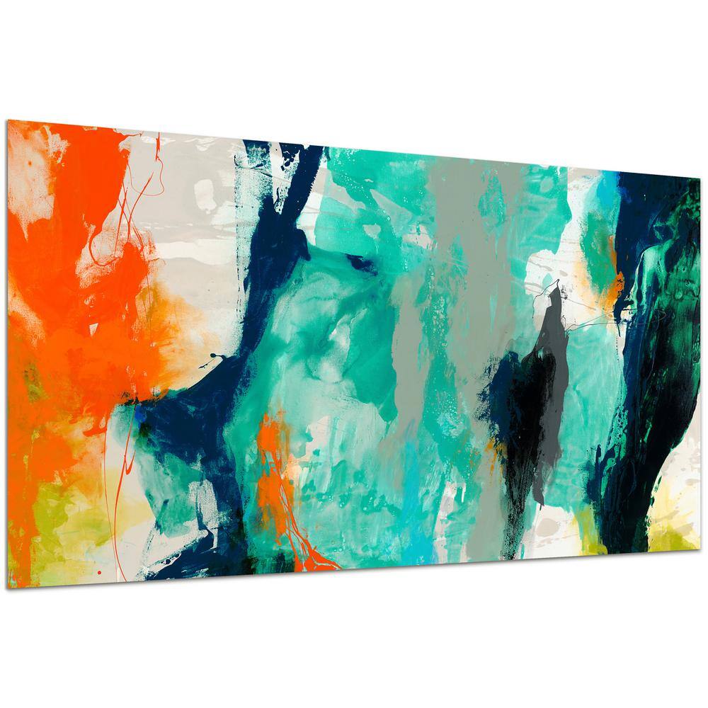 Tidal Abstract Multicolor Tempered Glass Wall Art Panel