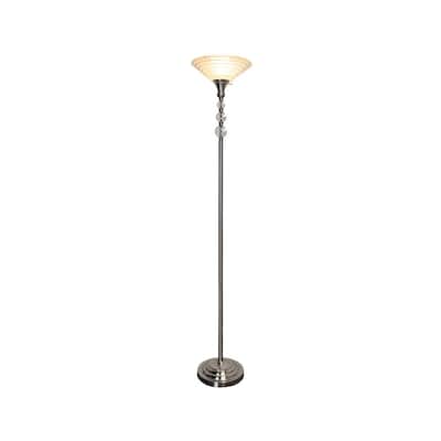 Antique Brass Floor Lamp, Art Glass Floor Lamps
