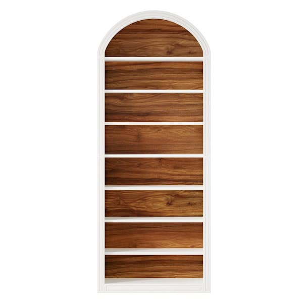 79.53 in. H x 31.5 in. W Brown and White Wood Shoe Storage Cabinet