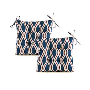 Outdoor Cushions Round Back Seat Cushions Set of 2 Wicker Tufted Pillows for Outdoor Furniture Floral Blue Stripe