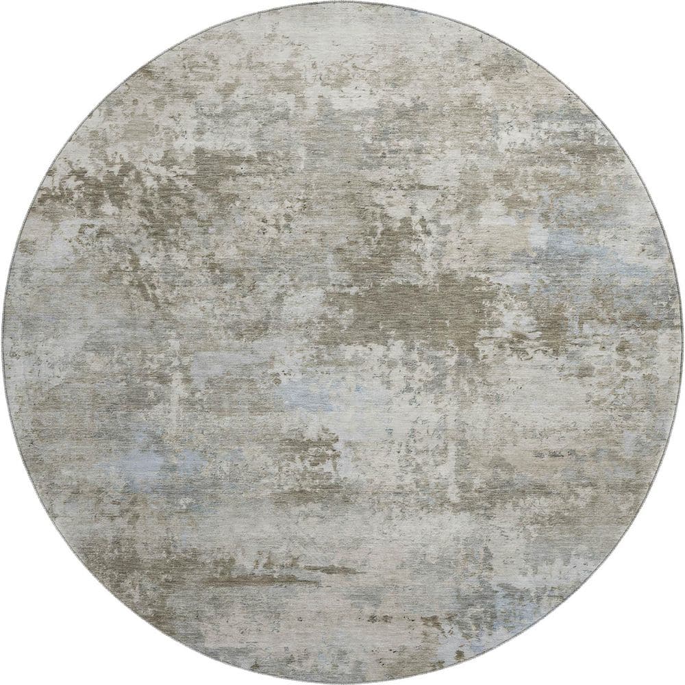 Mayfield Premium Machine Washable Abstract AMF2370 Tan 8 ft. x 8 ft. Round Rug price history on PriceWatchPro