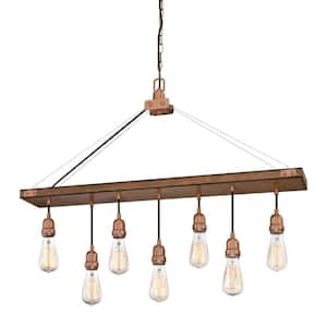 Elway 7-Light Barnwood with Washed Copper Chandelier
