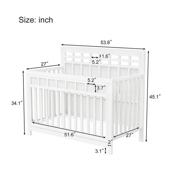 Crib with 2025 adjustable mattress height