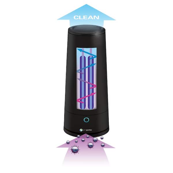 UV-C Tabletop Air Sanitizer and Deodorizer 15.5 in. Black for Home, Reduces Airborne Germs, Bacteria and Household Odors