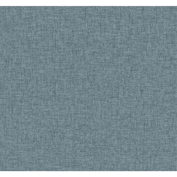 A-Street Prints Blue Bentley Navy Faux Linen Wallpaper Border Sample