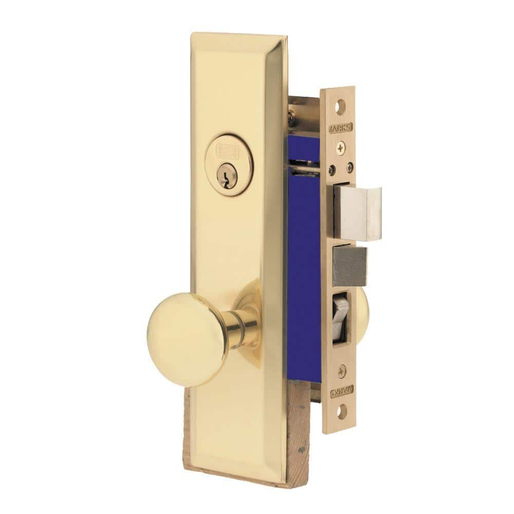 Marks USA Brass Entry Door Knob with Double Cylinder Deadbolt 114A/3 ...