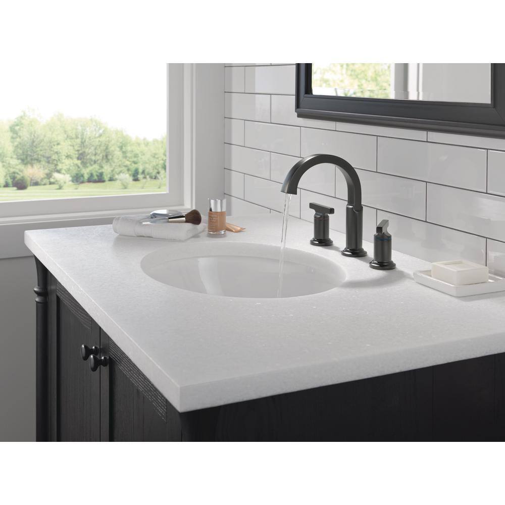 Tetra Matte Black Widespread Bathroom Faucet with Diamond Seal Technology