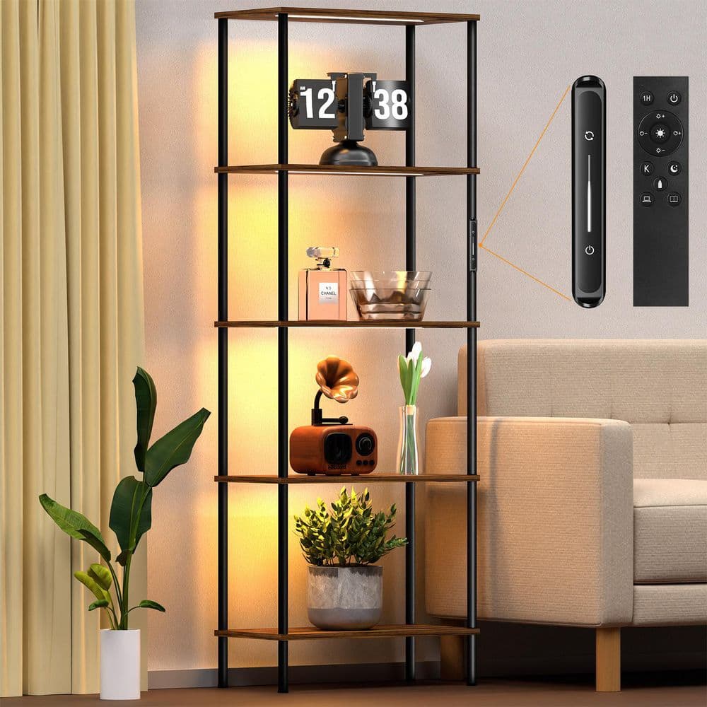 67 in. Yellow Dimmable 4-Light LED Big Bookshelf Column with Remote, for Living Room & Bedroom price history on PriceWatchPro