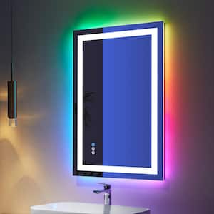 Artistic 24 in. W x 36 in. H Small Rectangular Frameless Anti-Fog Wall Mount Bathroom Vanity Mirror in Silver