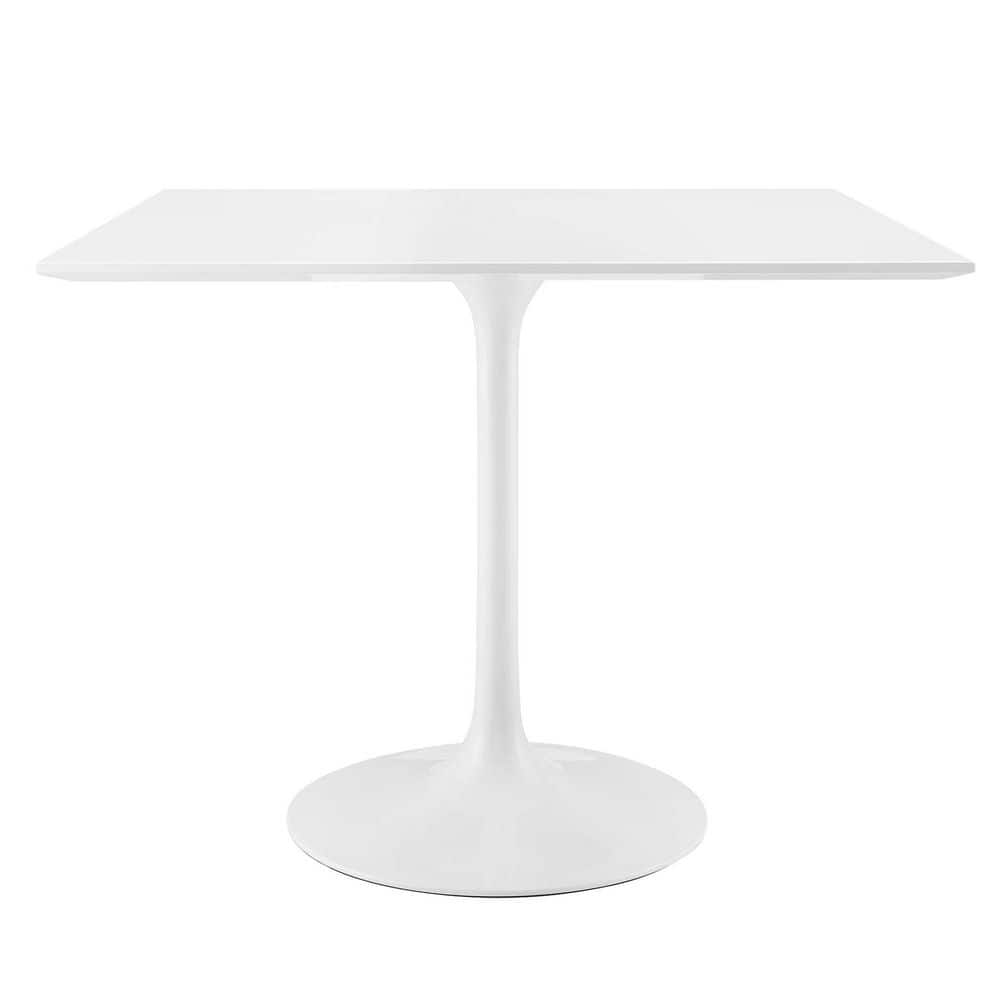 Lippa Square Modern White Wood 36In Pedestal Dining Table with Seating capacity of 4