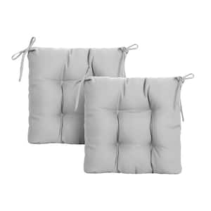 Outdoor Tufted Seat Cushions 2-Pack 19x19", for Patio Bench Dining Chair Lounge Chair Seat Pad Gray