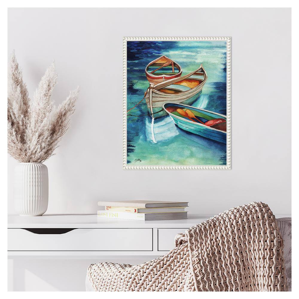 Amanti Art Docked Boats I by Elizabeth Medley Canvas Wall Art Print Framed 16 x 20-in.