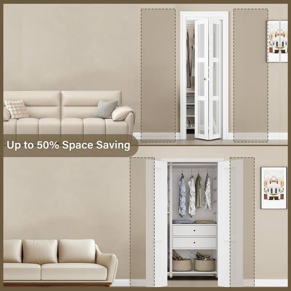 ARK DESIGN 30 in. x 96 in. 3-Lite Tempered Frosted Glass Solid