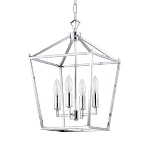 Buelex 12 in. 4-Light Indoor Chrome Finish Chandelier with Light Kit