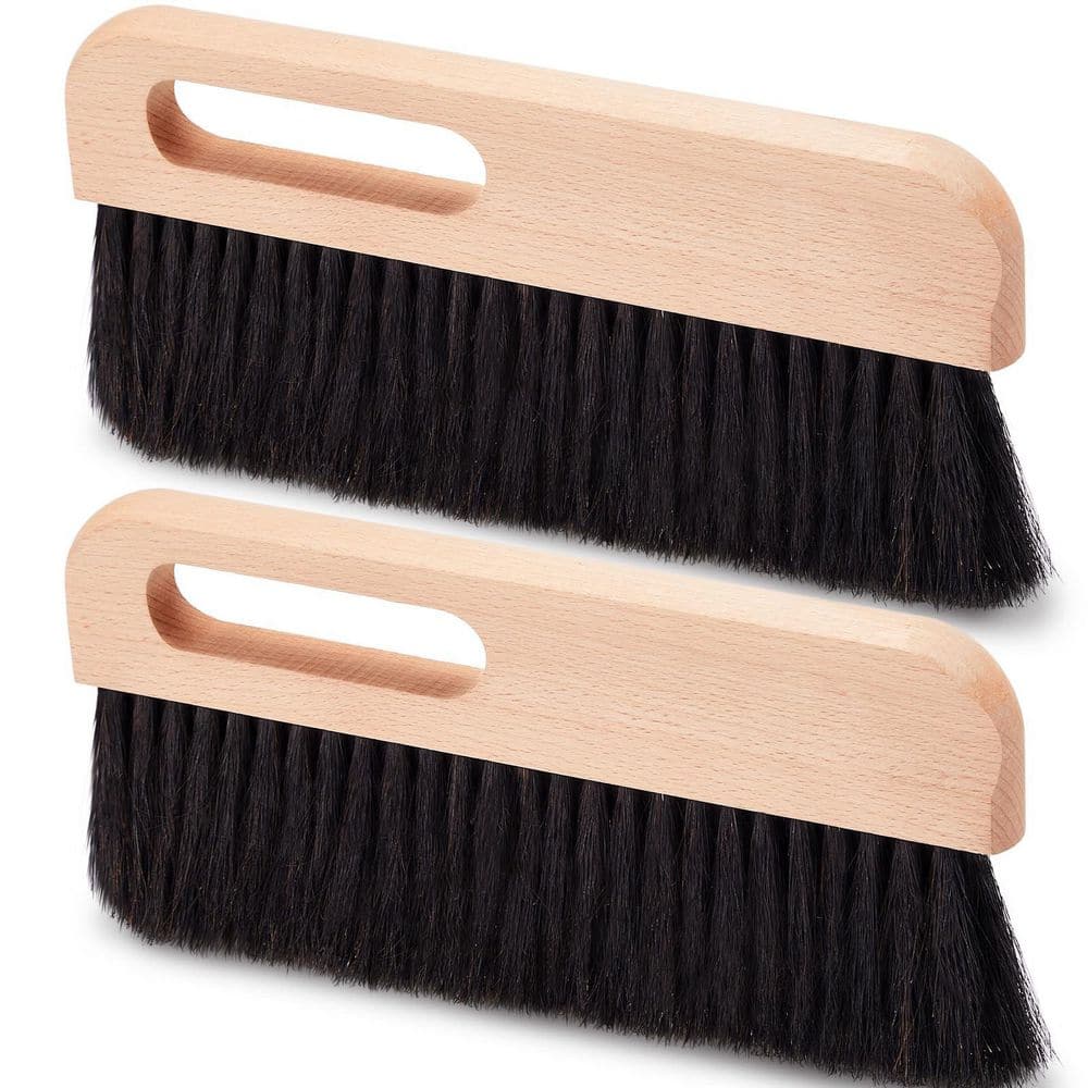 2-Piece 12 in. x 5 in. Concrete Brush Horsehair Bristles Masonry Brush Wood Backed Concrete Broom Black Horsehair Fibers price history on PriceWatchPro