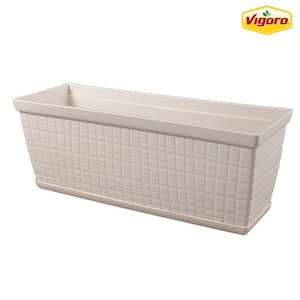 12.6 in. Adeline Medium Ivory Recycled Plastic Window Planter Box (12.6 in. L x 4.6 in. W x 4.5 in. H)
