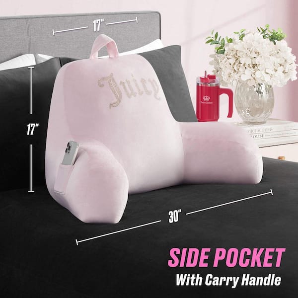 MASU PRINT VELOUR NECK PILLOW■G0803 JUICY COUTURE Velour Rhinestone Juicy Logo Pink Marshmallow Solid