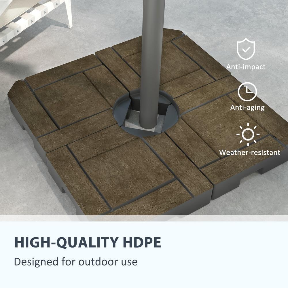 Brown HDPE Fillable Patio Umbrella Base Weights Set