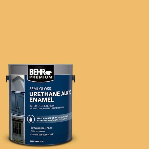 1 gal. Home Decorators Collection #HDC-MD-24 Luscious Lemon Urethane Alkyd Semi-Gloss Enamel Interior/Exterior Paint