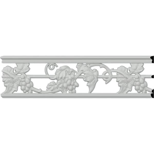 SAMPLE - 5/8 in. x 12 in. x 7 in. Polyurethane Grape Pierced Panel Moulding