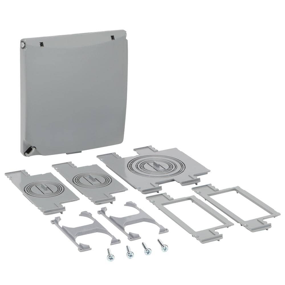 2-Gang Metallic Weatherproof Flat Cover (73-in-1-Configurations), Gray