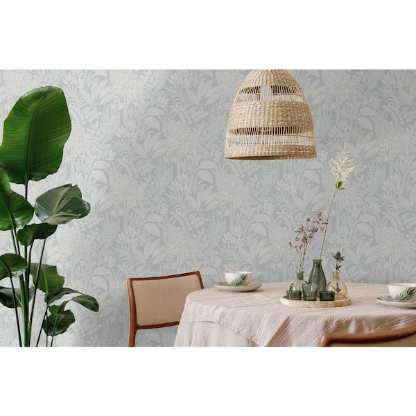 Walls Republic Sky Blue Botanical Oasis Print Non Woven Non-Pasted Textured Wallpaper 57 Sq. Ft.