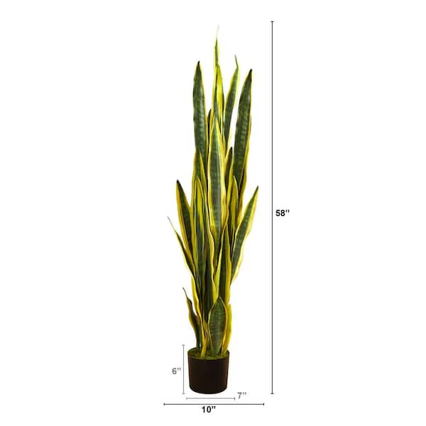 38 Sansevieria Artificial Plant, Green, Nearly Natural