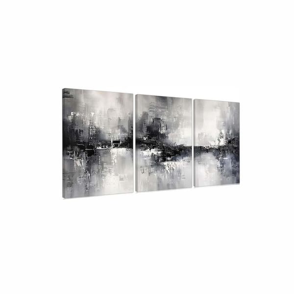 3 Piece Large Black and White Abstract Canvas Wall Art for living Room, Modern Art Pictures Wall Decor