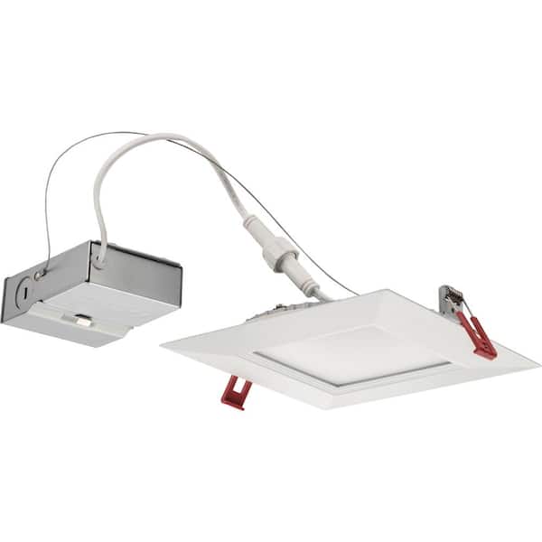 Lithonia Lighting Wafer Square 6 in. White Integrated LED Recessed Kit
