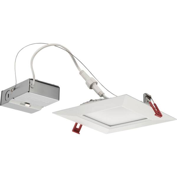 Lithonia Lighting Wafer Square 6 in. White Integrated LED Recessed Kit