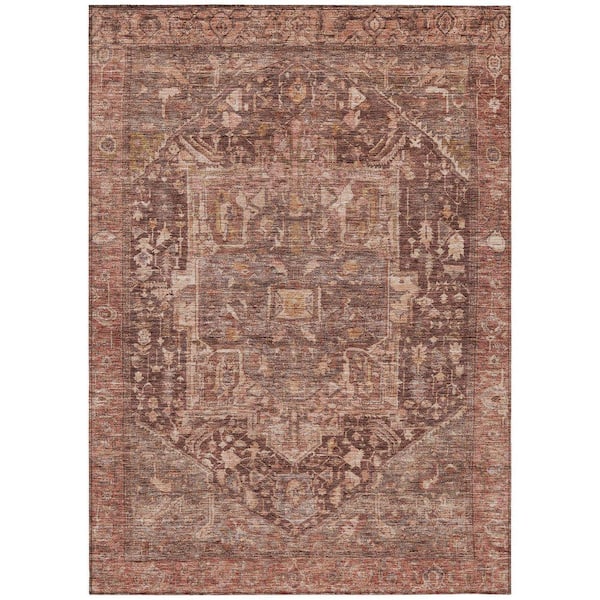 Chantille Machine Washable Indoor/Outdoor Abstract ACN1240 Burgundy 5 ft. x 7 ft. 6 in. Area Rug