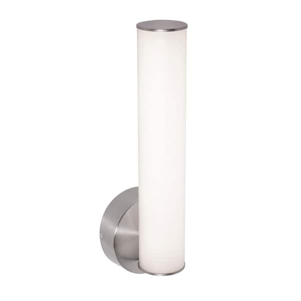 AFX Leia 1 Light Satin Nickel Wall Sconce with Frosted Acrylic Shade