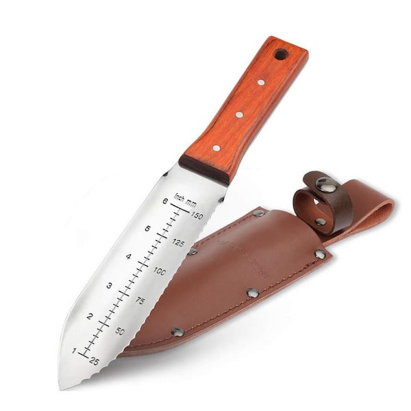 Dyiom 7 in. Blade Full Tang Wood Handle Gardening Knife Hand Pruner