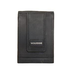 Rugged Full Grain Leather Front Pocket Wallet in Black