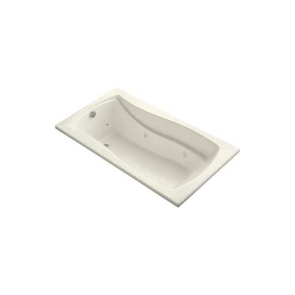 KOHLER Mariposa 66 in. Rectangular Drop-in Whirlpool Bathtub in Biscuit