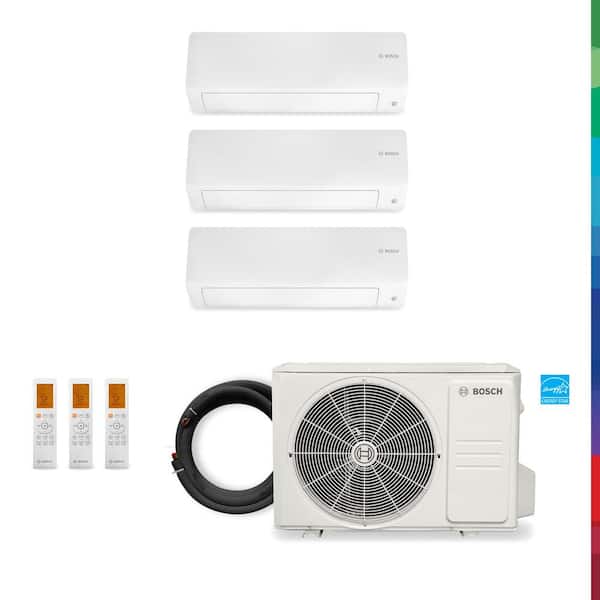 Bosch Gen 3 Climate 5000 3-Zone 27,000 BTU 2.25 Ton Ductless Mini Split Air Conditioner with Heat Pump 230-Volt
