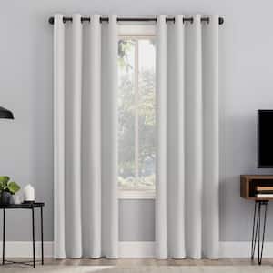 Channing 50"W x 63"L Pearl Grid Texture Draft Shield Fleece Insulated 100% Blackout Grommet Curtain Panel