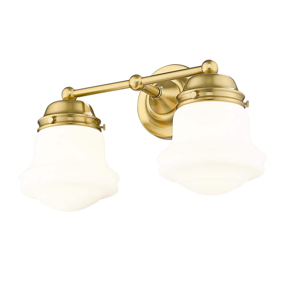 Luxe Gold 15.5" Dimmable Vanity Light with Opal Glass Shades