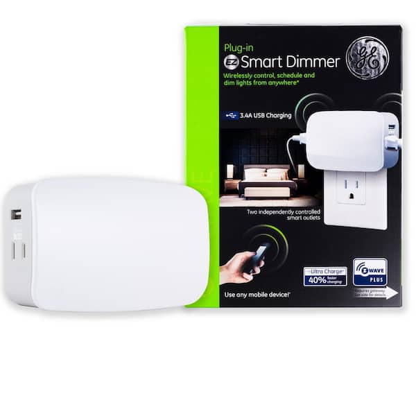 GE Z-Wave Plus Plug-In 2-Outlet Smart Light Dimmer