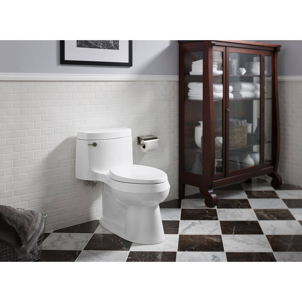 White High Efficiency Elongated One-Piece Toilet with Seat