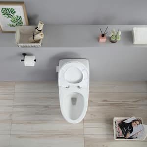 Jade 1-piece 1.06/1.6 GPF Sensor Dual Flush Elongated Toilet in White, Seat Included
