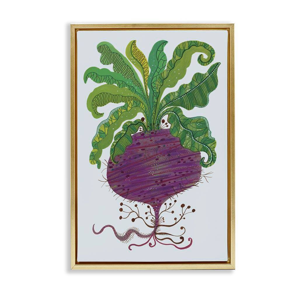 Stylized Beetroot Vegetable by Kay Widdowson Gold Floater Frame Food Graphic Art Print 31 in. x 21 in. price history on PriceWatchPro