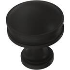 Liberty Charmaine 1-1/8 in. (28 mm) Matte Black Round Cabinet Knob (10-Pack)