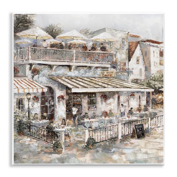 Stupell Industries Town Cafe Patio by Ruane Manning Unframed Architecture Graphic Art Print 12 in. x 12 in.