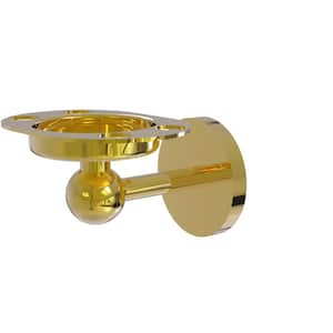 Skyline Collection Tumbler and Toothbrush Holder with Twist Accents in Polished Brass