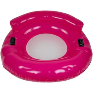 43 in. Pink Bubble Seat Inflatable Swimming Pool Float