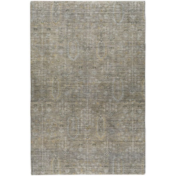 Dream Shag Premium Machine Washable Abstract ADS790 Taupe 9 ft. x 12 ft. Area Rug