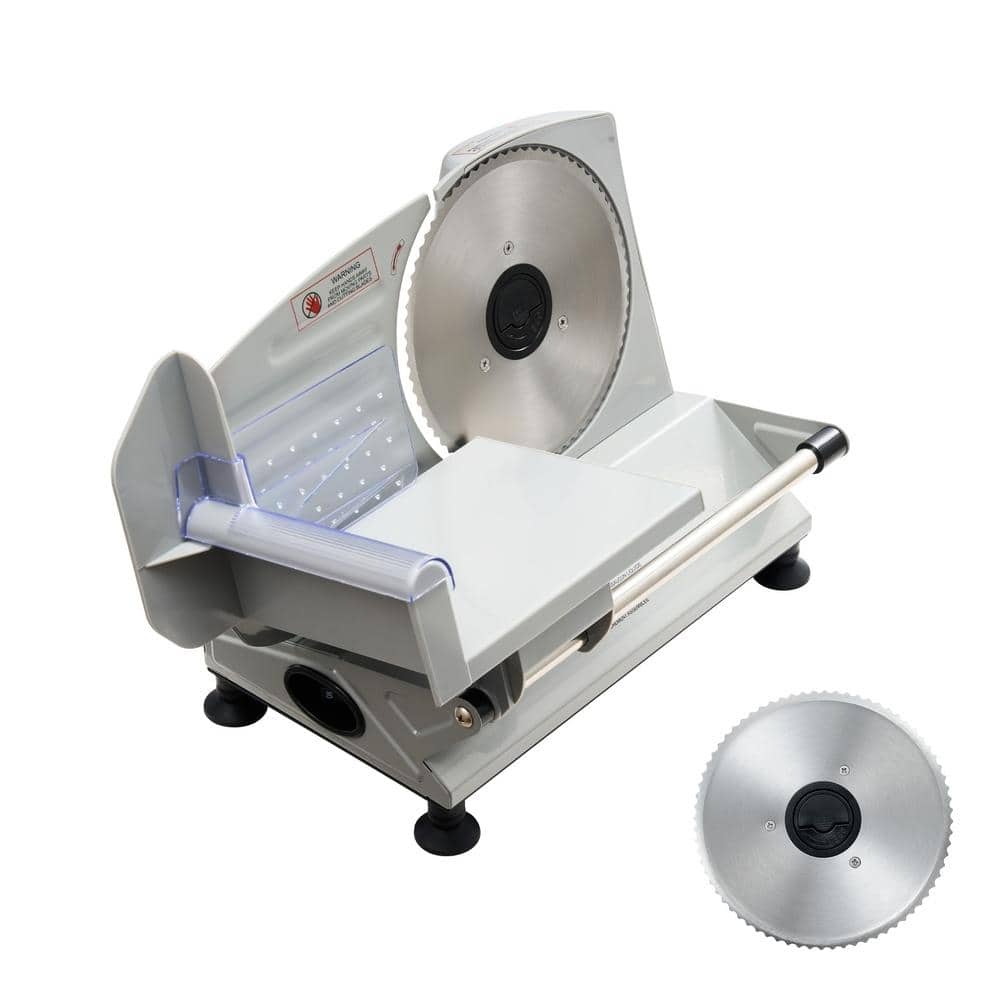 Meat Slicer, 150W Electric Deli Slicer Machine with 2 SUS420 Blades, 0-0.6 in. Adjustable Thickness, ETL Certified price history on PriceWatchPro