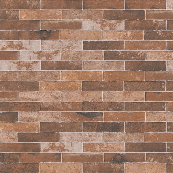 Capella Red Brick Matte Red Porcelain Brick Look Tile Rectangle 2 in. x 10 in., Floor and Wall (5.15 sq. ft./Case)