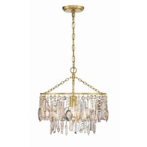 Elsa 1-Light Antique Gold Tiered Pendant Light